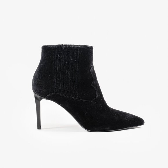 Saint Laurent Black Suede Ankle Boots - Picture 1 of 8